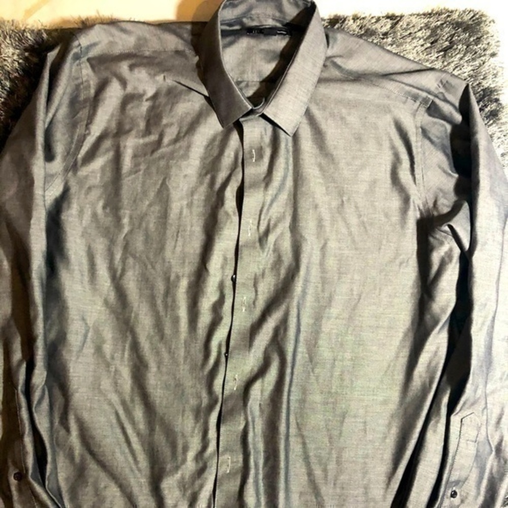 Inc International Concepts Gray Button Shi - image 1